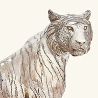 منحوتة على شكل نمر يجثو متوسطة باللون الفضي كريستوفل منحوتة على شكل نمر يجثو متوسطة باللون الفضي