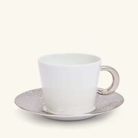 Ecume Platine Tea Cup & Saucer White bernardaud ecume platine tea cup saucer white