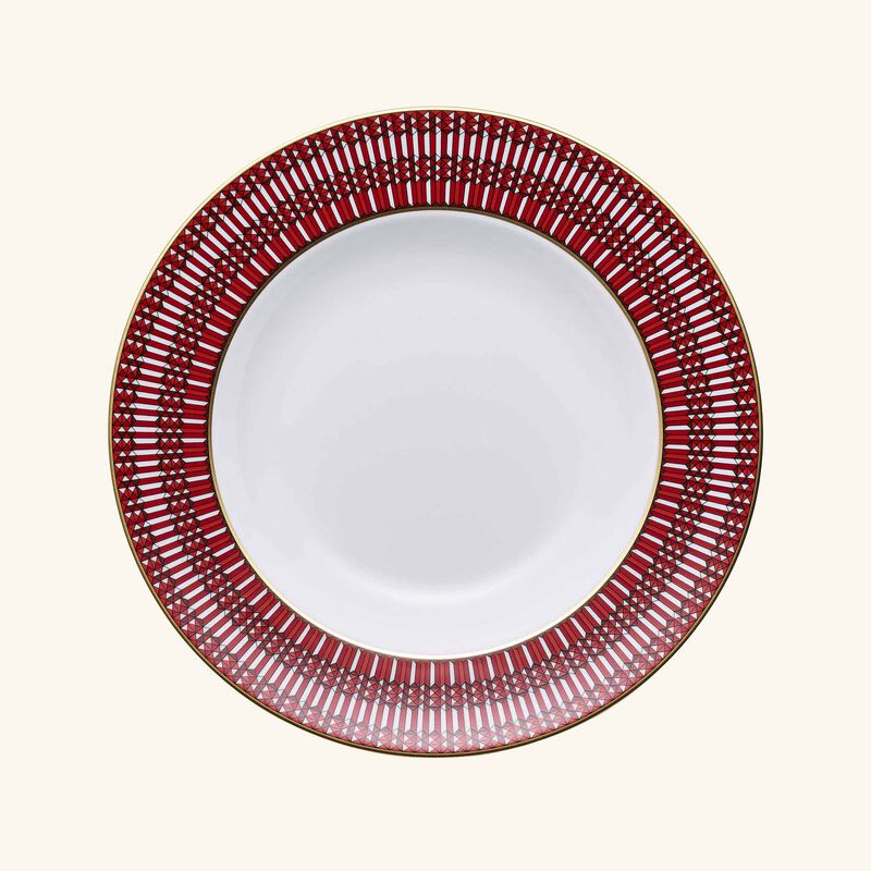 baccarat arcadia soup plate red 23cm set of 2