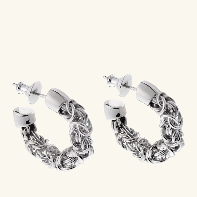 christofle pompon hoop earrings sterling silver