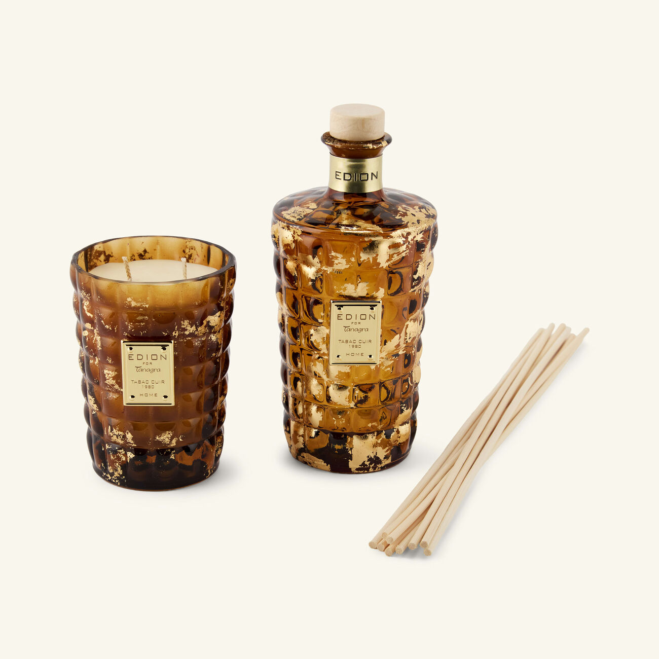 edion tobacco amber candle   diffuser set