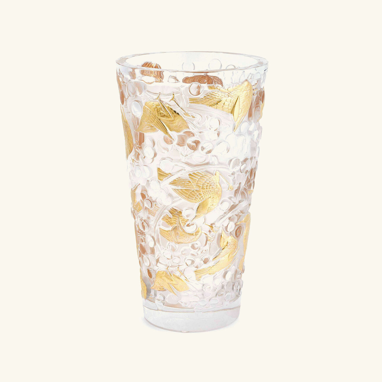 Merles et Raisins Vase Medium Gold lalique merles et raisins vase medium gold