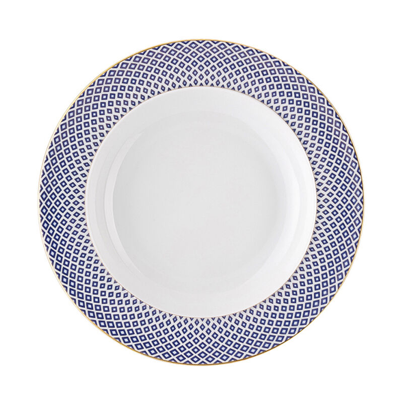 Carreau Bleu Dinner Soup Plate, large