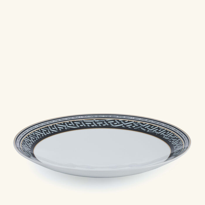 versace la greca signature serving plate round white 28cm