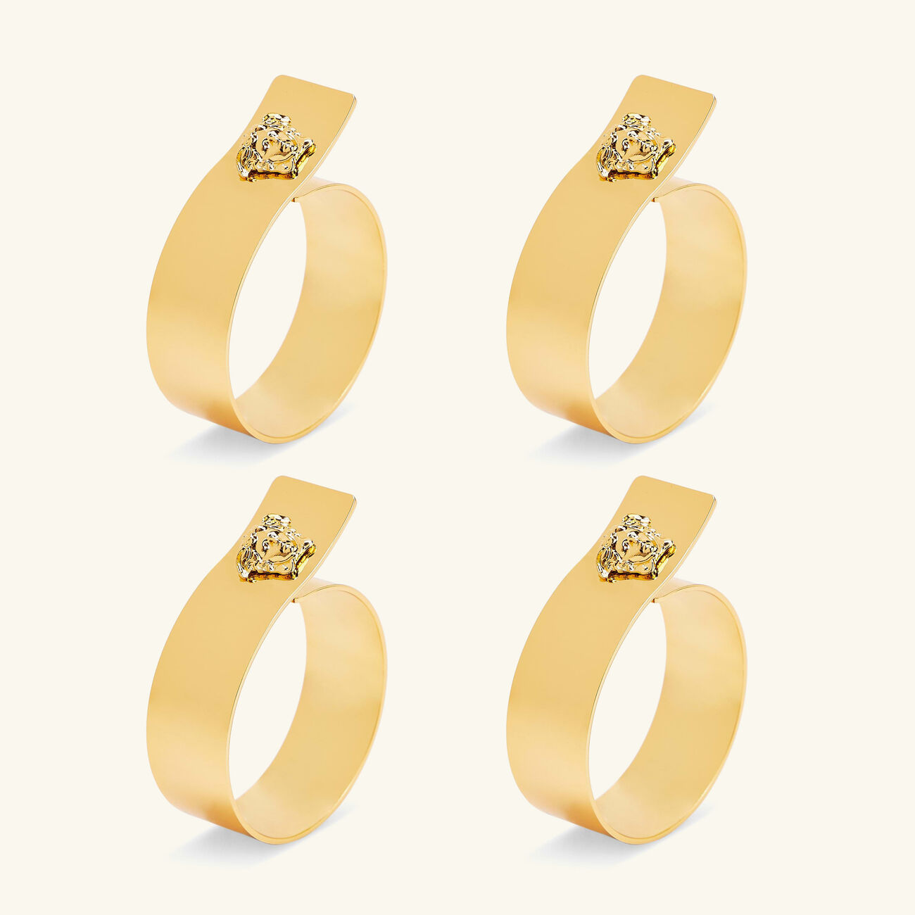 versace medusa napkin ring gold set of 4