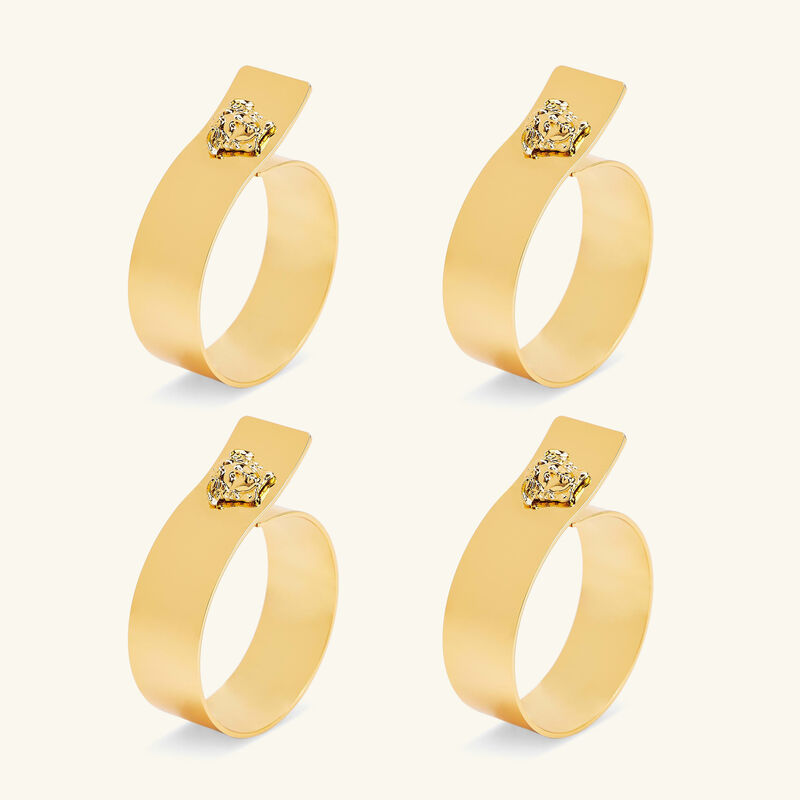 versace medusa napkin ring gold set of 4