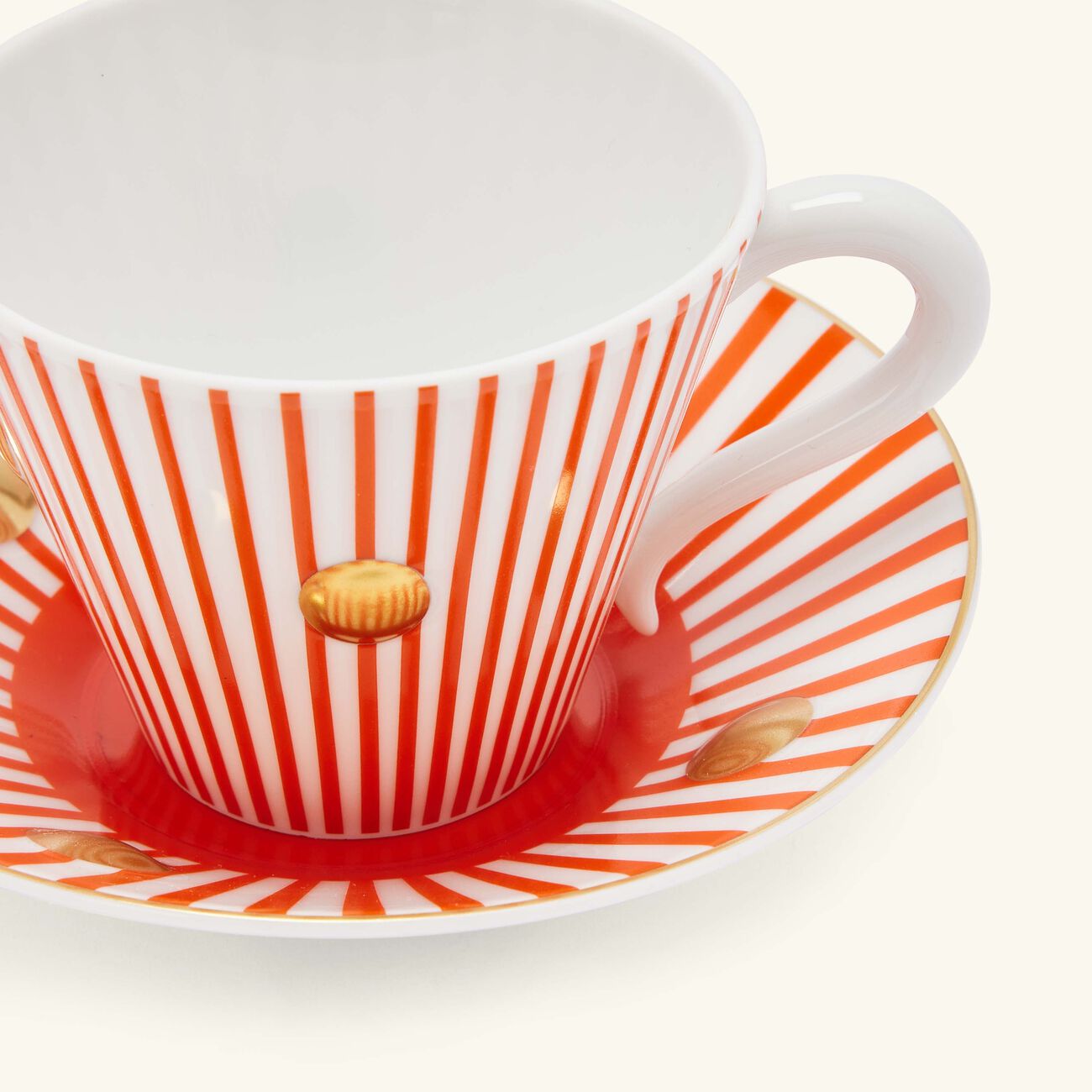 bernardaud delphos et knossos tea cup saucer red set of 2