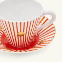 bernardaud delphos et knossos tea cup saucer red set of 2