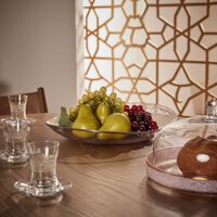 دملاج طبق نغم الدائري الكبير للضيافة بتصميم شفاف   40 سم