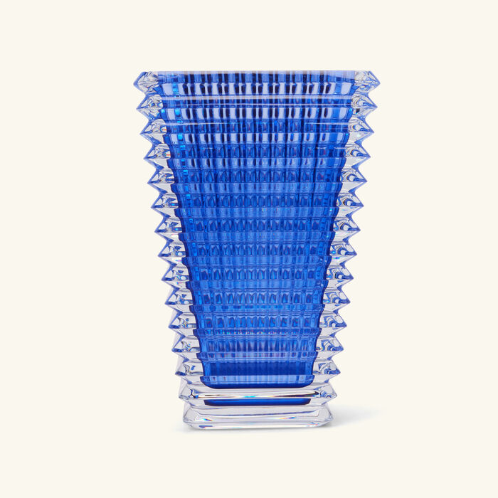 baccarat eye vase rectangular small blue