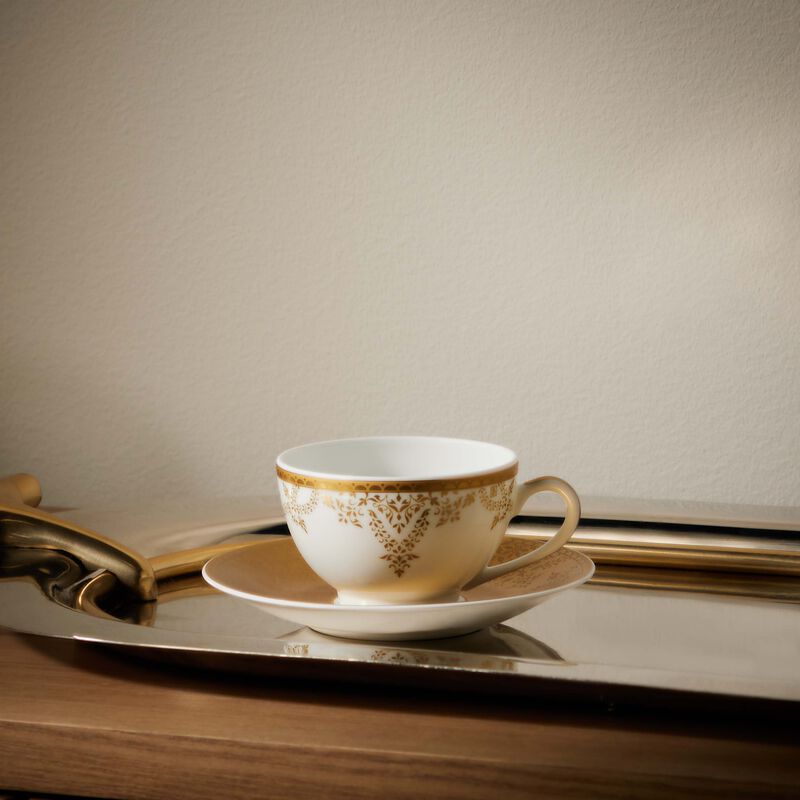 bernardaud voyage tea cup   saucer gold