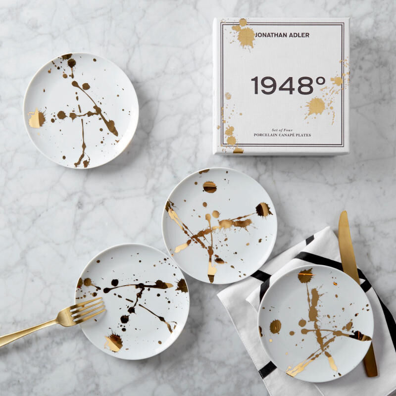 1948 Serving Plate Round White 16cm Set Of 4 jonathan adler 1948 serving plate round white 16cm set of 4