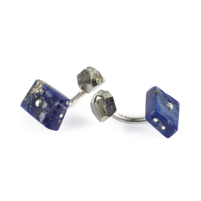 Cufflinks Lapis-Lazuli. Pyrite.Silver Cufflinks Lapis-Lazuli. Pyrite.Silver, large