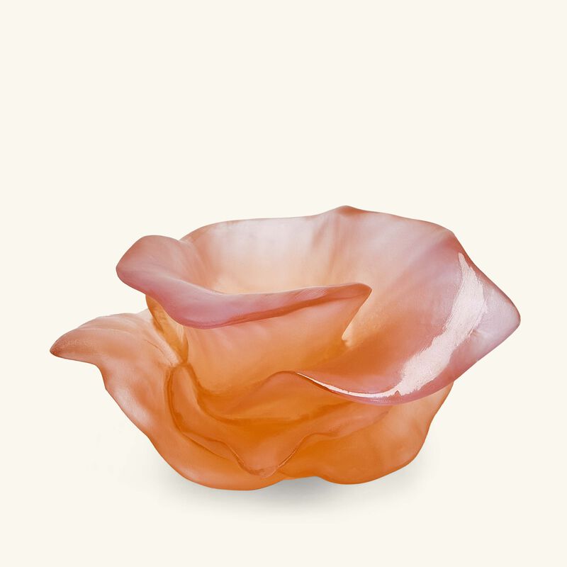 daum arum rose flower figurine mini pink