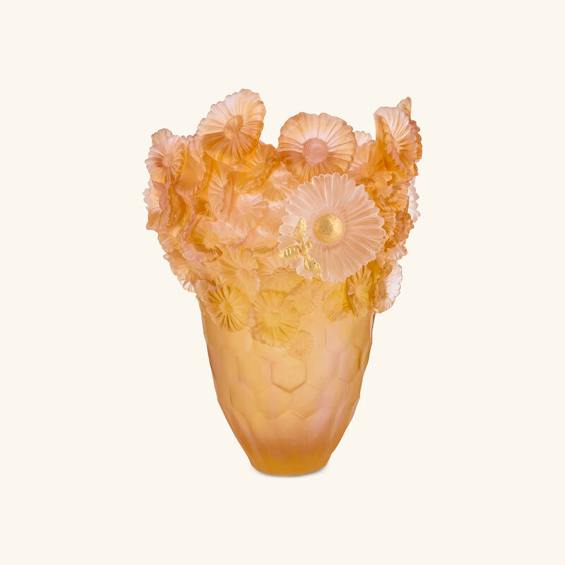 daum or d abeille magnum vase extra large orange limited edition