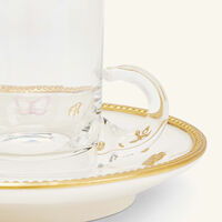 villari butterfly arabic tea cup saucer white