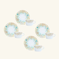 bernardaud tea cup saucer blue set of 4