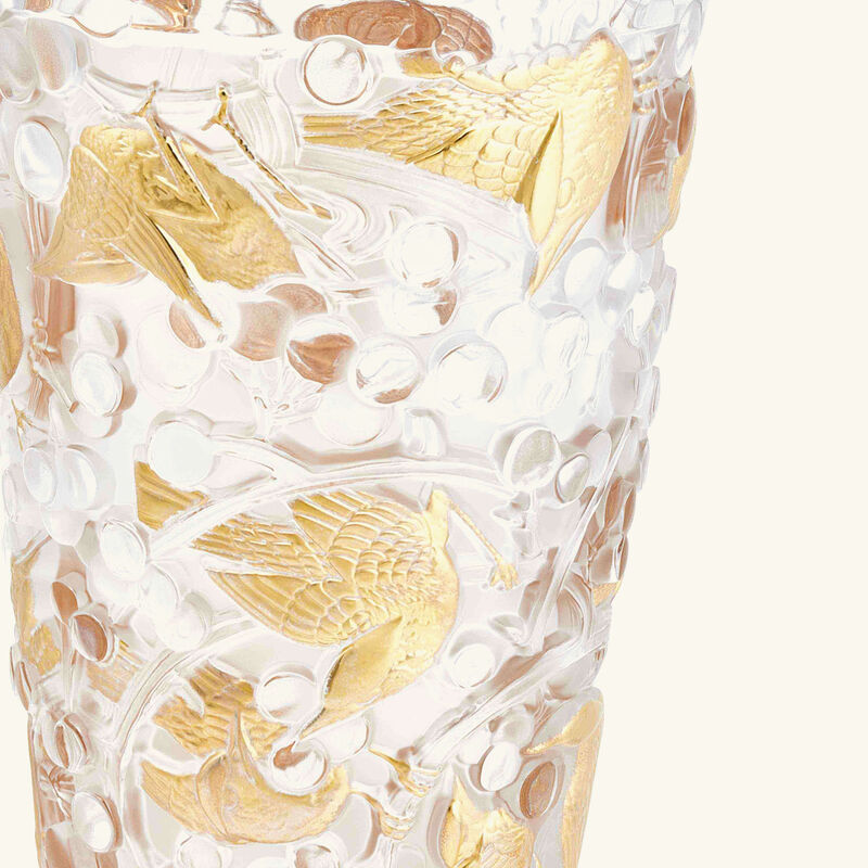 Merles et Raisins Vase Medium Gold lalique merles et raisins vase medium gold