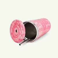 versace barocco crystal travel cup pink
