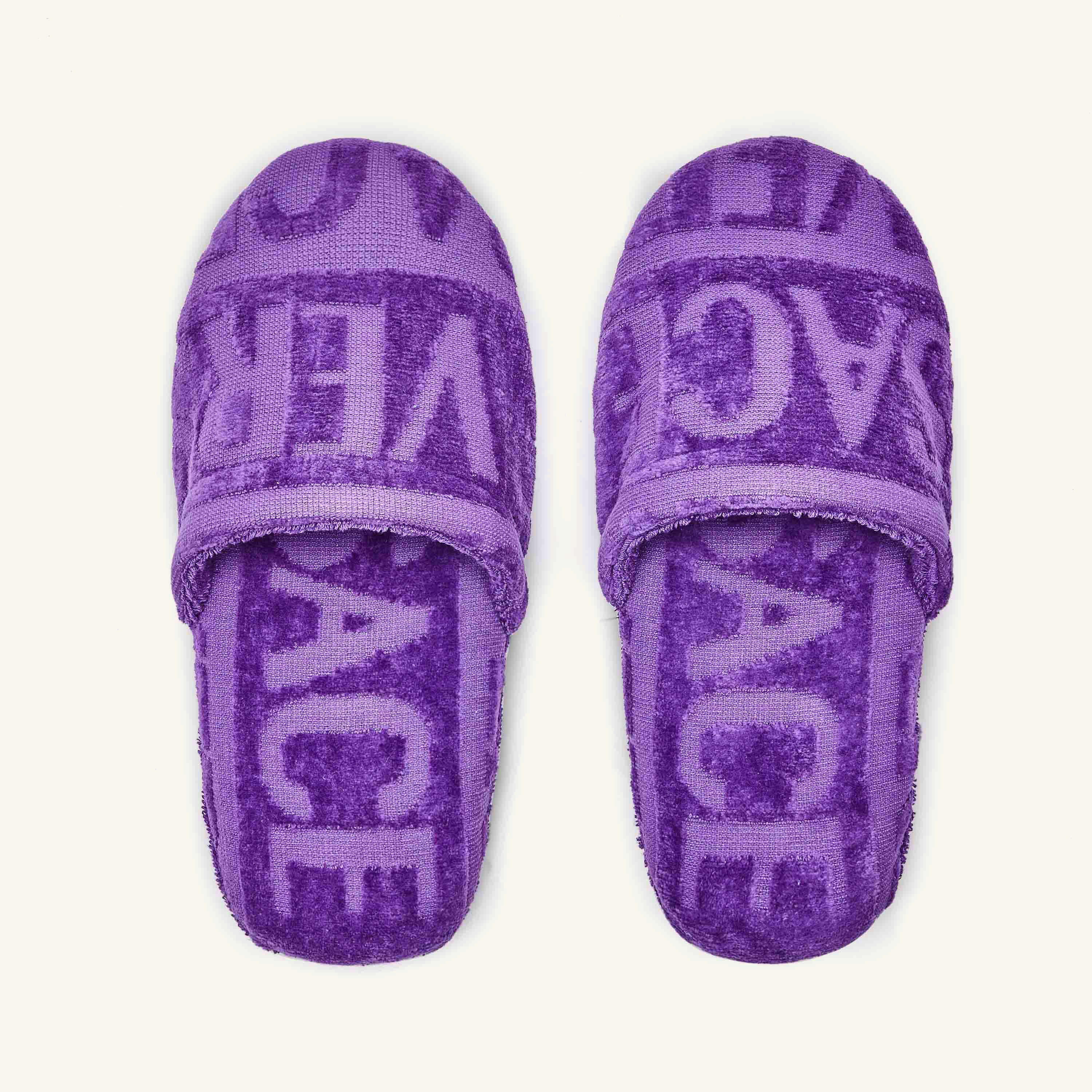 Purple hotsell versace slides