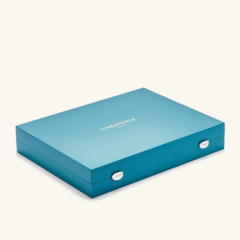 كريستوفل طقم بيرل مؤلف من 48 من الفضيات مع صندوقه الخاص باللون الفضي