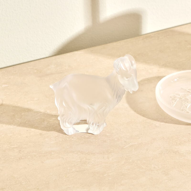 lalique goat sculpture clear
