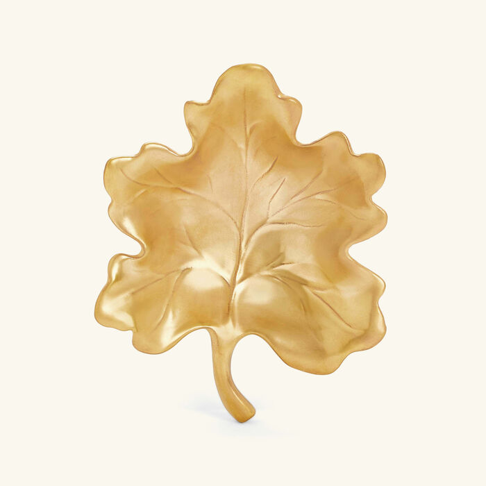 villari autumn fig leaf trinket tray gold