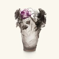 daum rose passion vase medium grey