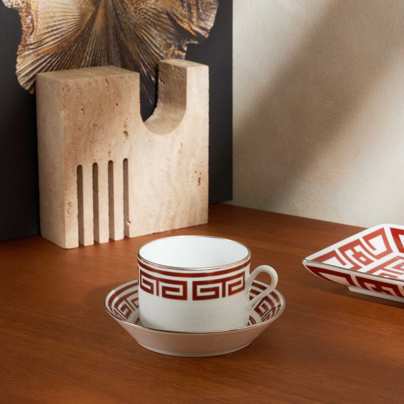 ginori 1735 labirinto tea cup red