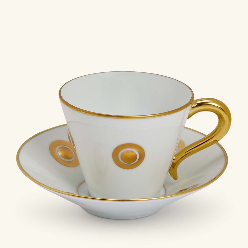 Ithaque Or Olivier Gagnère Coffee Cup & Saucer White bernardaud ithaque or olivier gagn re coffee cup saucer white