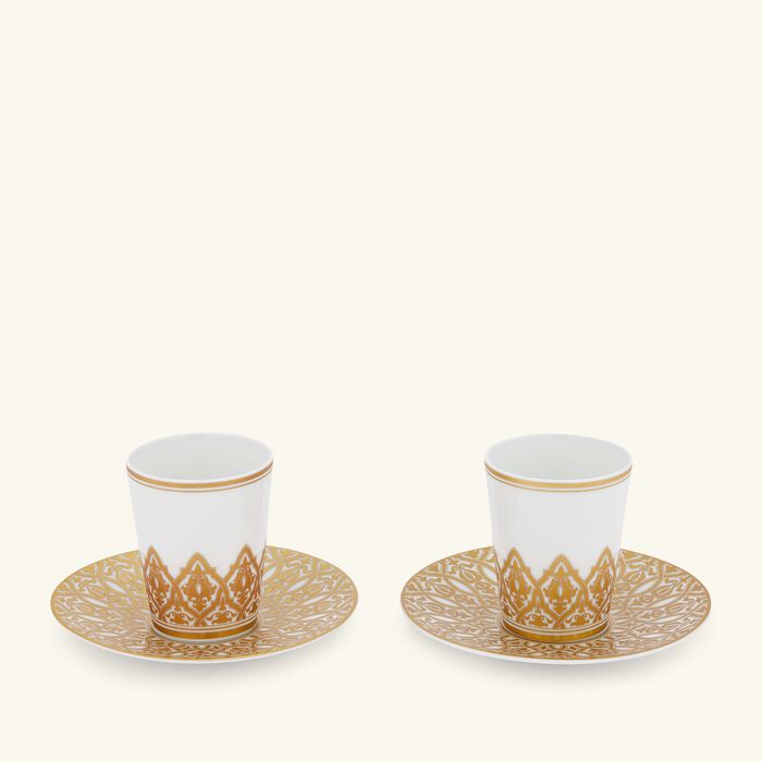 bernardaud venise coffee cup saucer gold set of 2