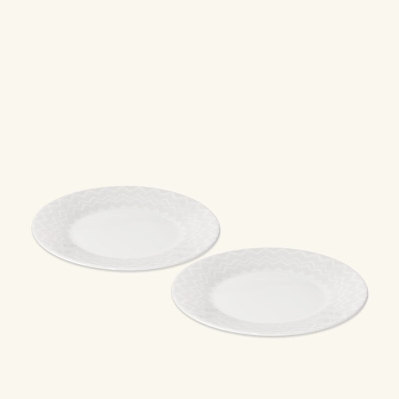 missoni home zig zag dessert plate round white 21 cm set of 2