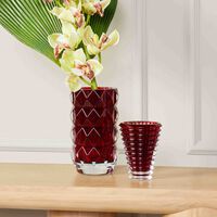 baccarat eye vase round small red