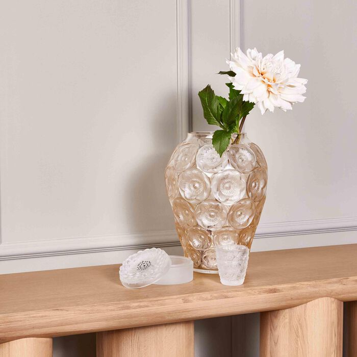 lalique anemones vase medium gold