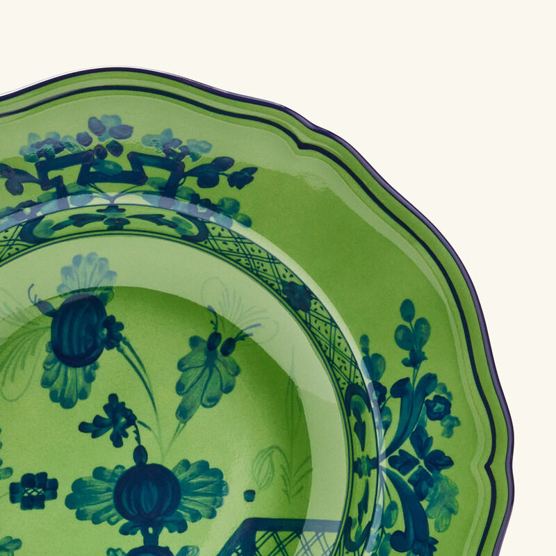 ginori 1735 oriente italiano malachite soup plate green 24cm