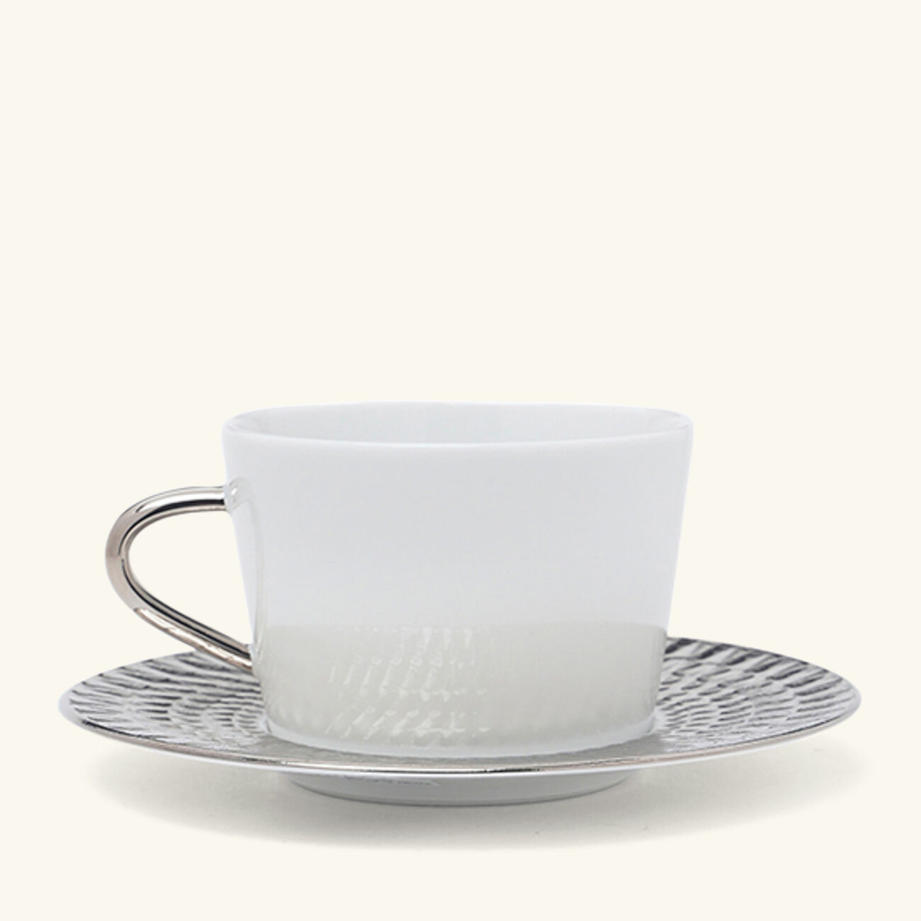 bernardaud twist tea cup saucer silver