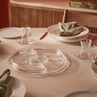 دملاج طبق التقديم  ثلث  البيضاوي الشفاف 36 سم