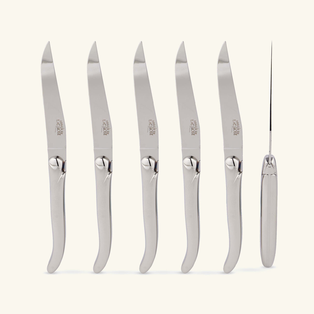 Philippe Starck Table Knife Silver Set of 6 forge de laguiole philippe starck table knife silver set of 6
