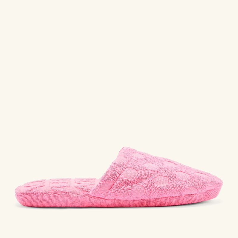 versace allover polka dot slippers pink