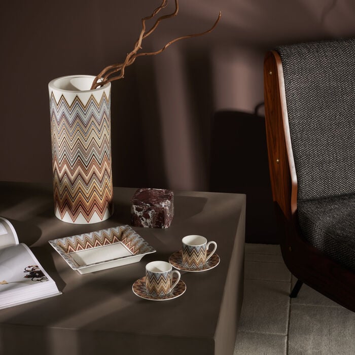 ميسوني هوم مزهرية زيك زاك جاريس هاي متوسطة مزينة بنقوش