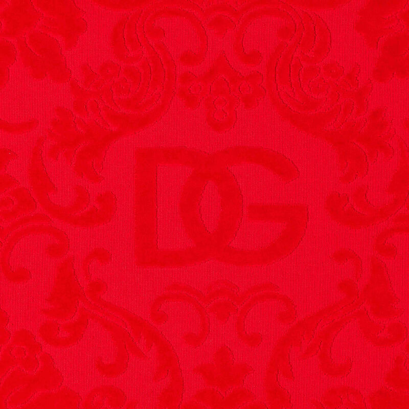 dolce gabbana casa terry cotton bath mat red