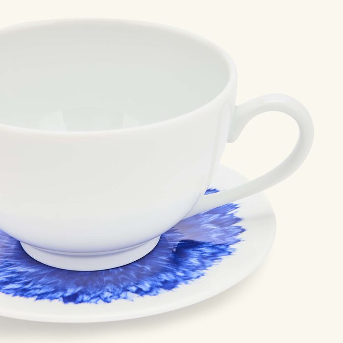 bernardaud in bloom tea cup saucer blue