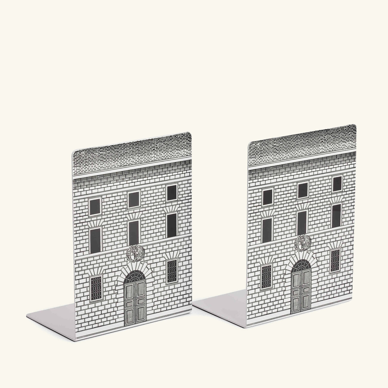 fornasetti architettura bookends grey