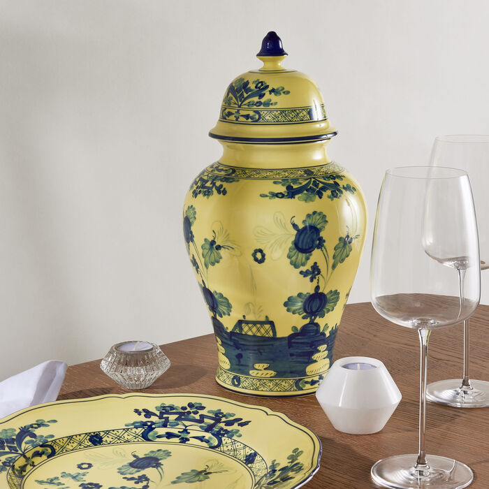 ginori 1735 potiche vase medium yellow