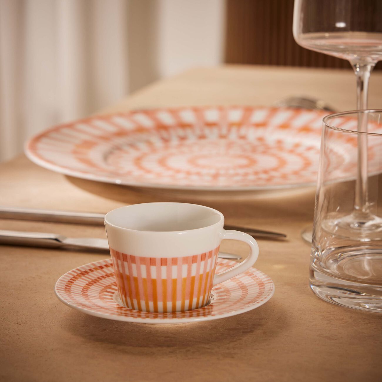 bernardaud terra rosa coffee cup saucer orange set of 2