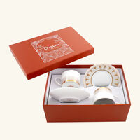 Or d'Abeille Tea Cups and Saucers White Set of 2 daum or d abeille tea cups and saucers white set of 2