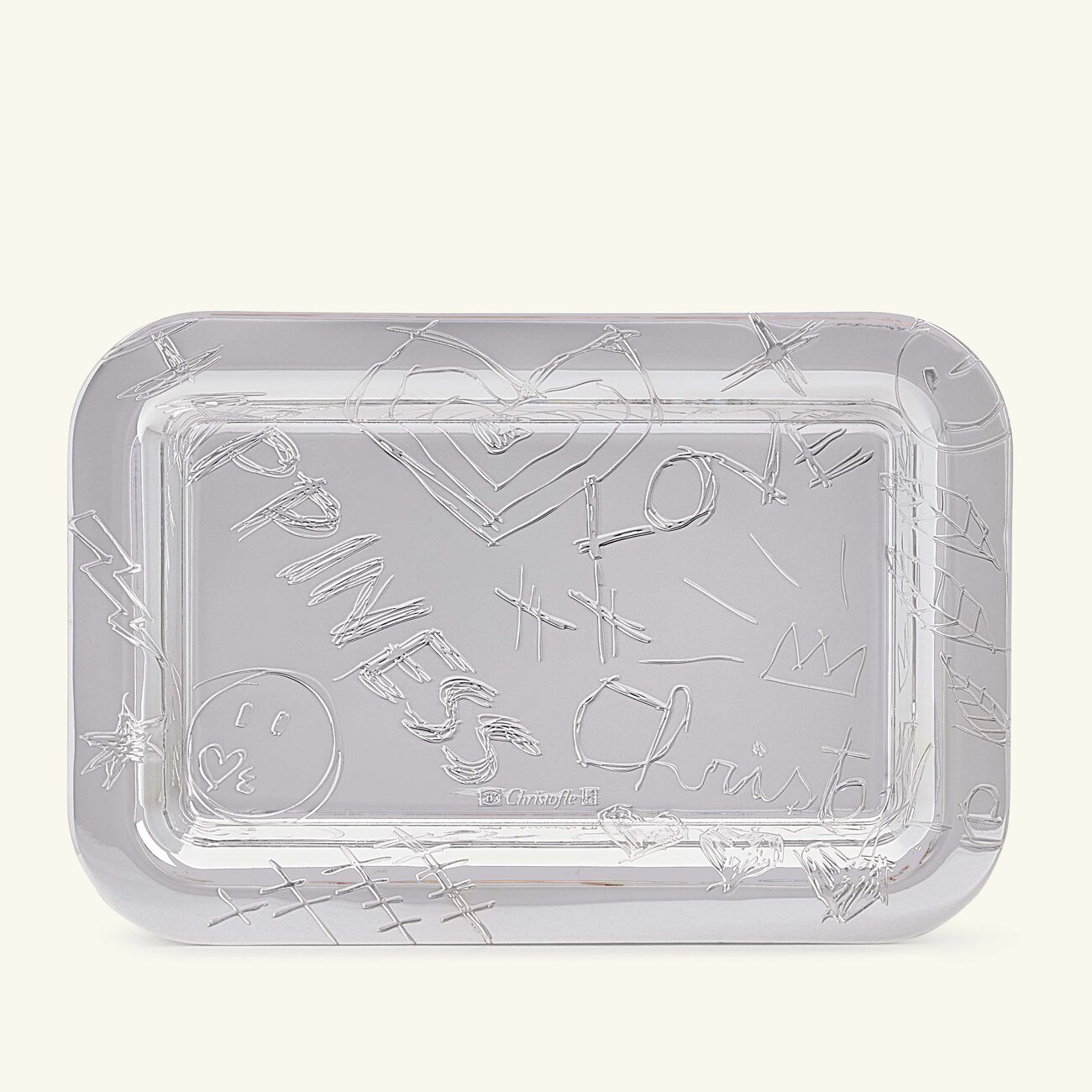 christofle graffiti serving tray rectangular small silver plated