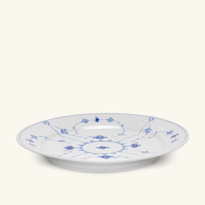 رويال كوبنهاغن طبق العشاء بلو فلوتد بلاين أبيض مستدير 27 سم