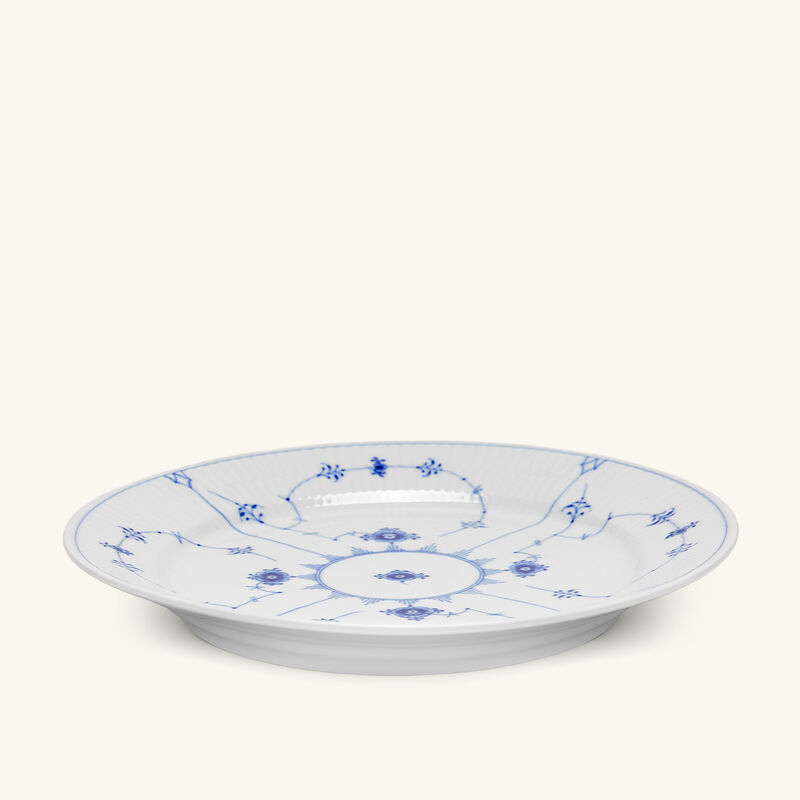 رويال كوبنهاغن طبق العشاء بلو فلوتد بلاين أبيض مستدير 27 سم