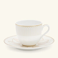christofle malmaison imp riale coffee cup   saucer platinum set of 2